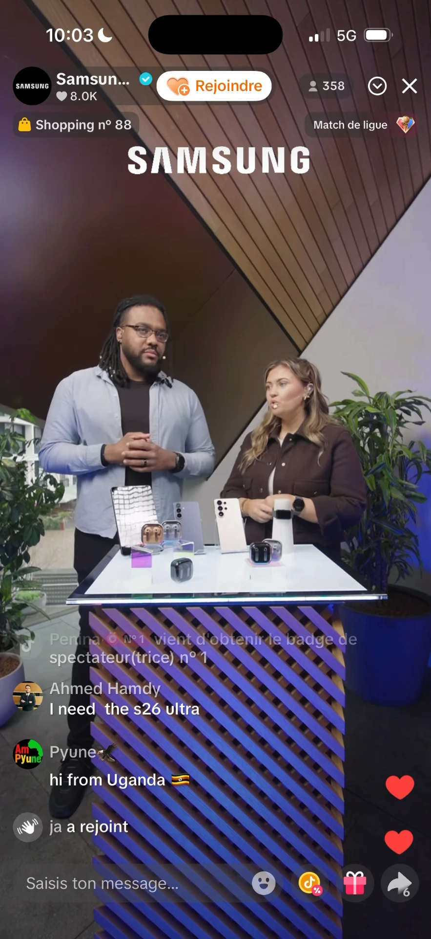 Live Shopping Samsung diffusé sur TikTok Shop
